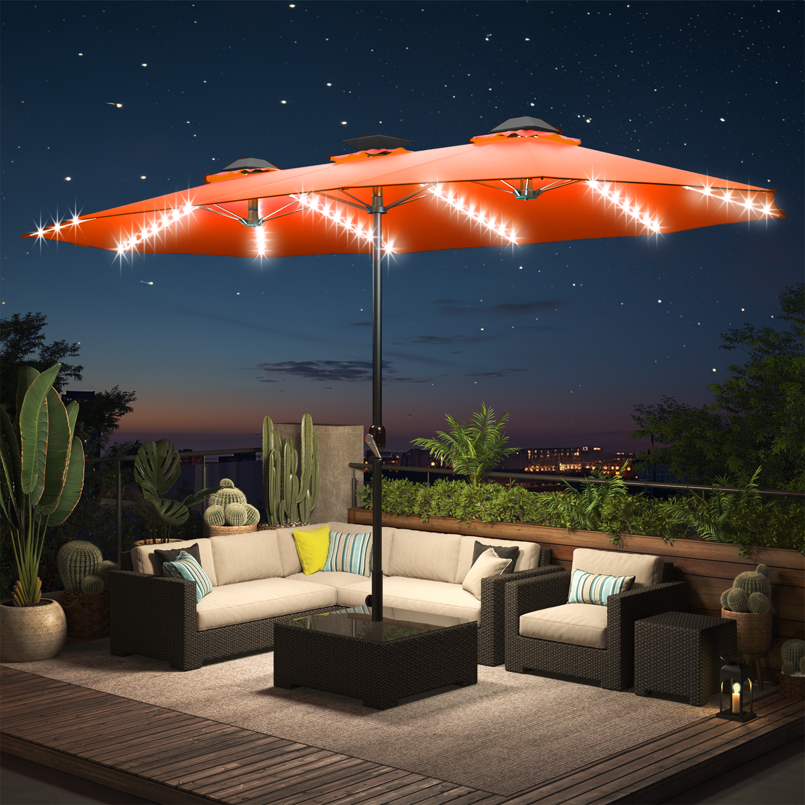 YODOLLA outdoor umbrella with LED lighting